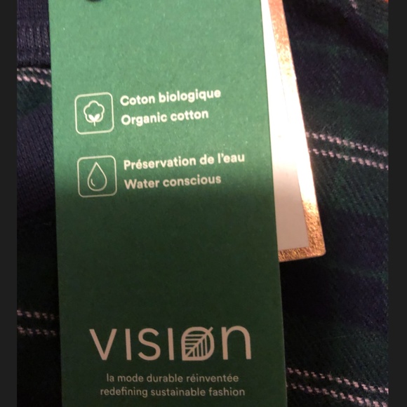 Green and navy blue tartan organic cotton lounge check shirt NWT - Picture 5 of 9